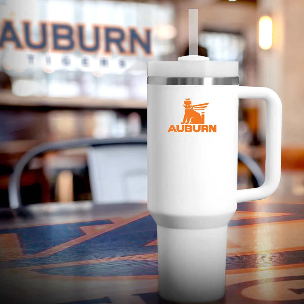 Auburn Tumbler with Lid, Handle, and Straw