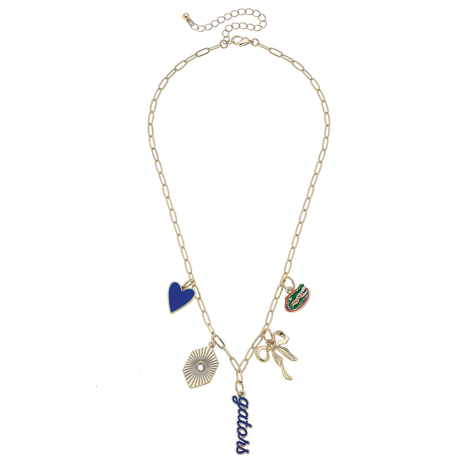 Gameday Charm Necklace – Orange & Blue