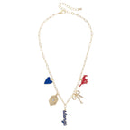 Gameday Charm Necklace – Blue & Red