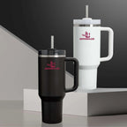 40oz Insulated Tumbler with Handle & Straw - Garnet & Gold