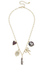 Gameday Charm Necklace – Garnet & Gold