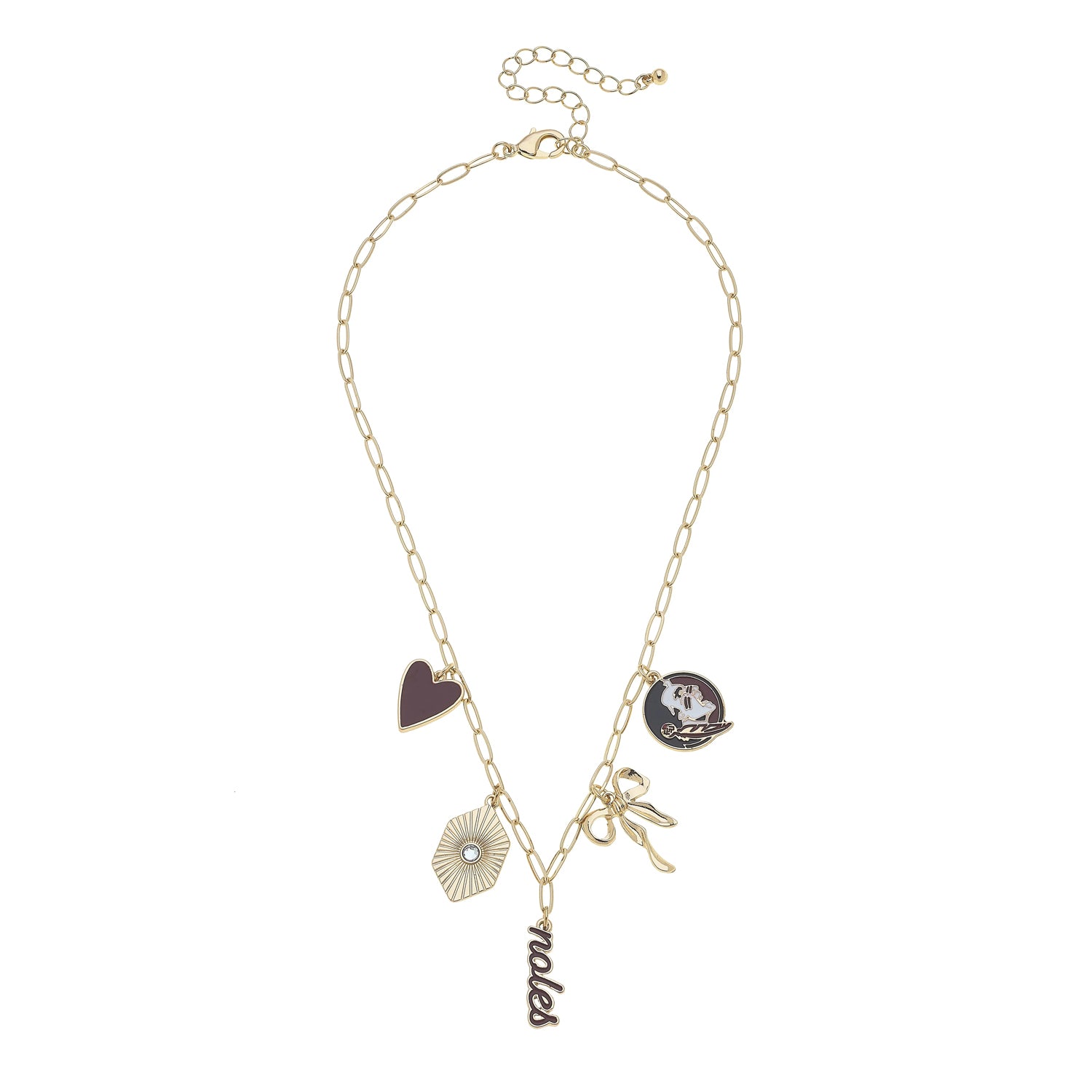 Gameday Charm Necklace – Garnet & Gold