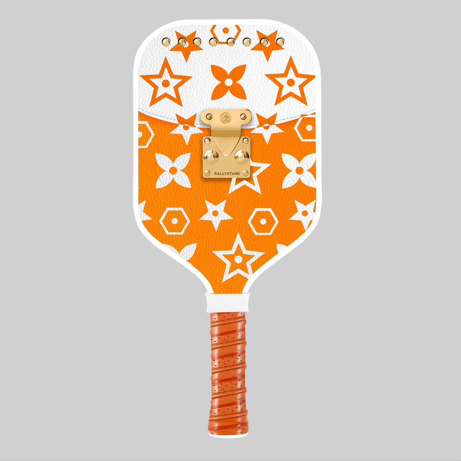 Luxury Orange & White Design Pickleball Paddle – Designer Carbon Fiber Performance Paddle | Lightweight Spin & Control USA Approved