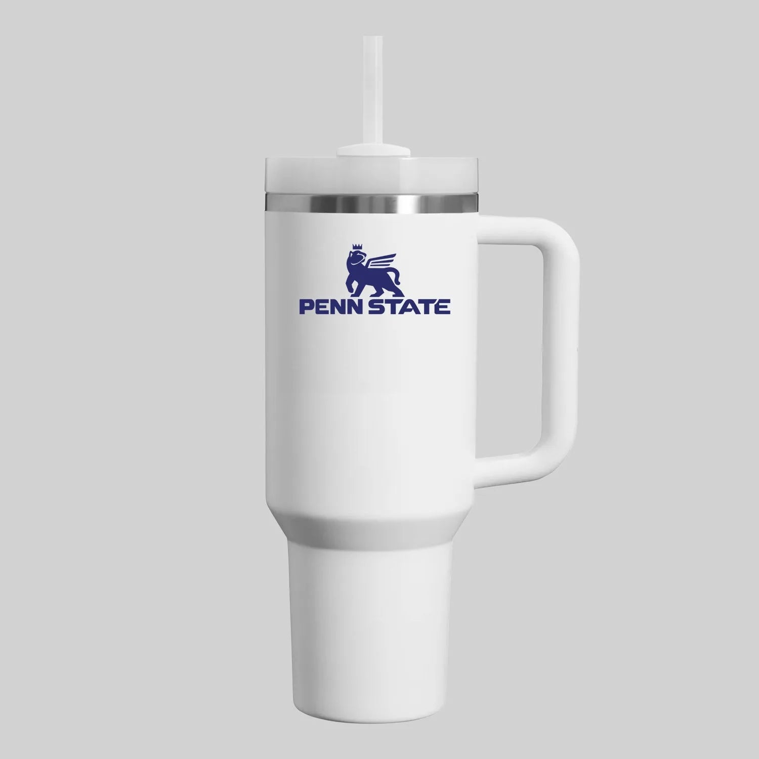 Collegiate Penn State Lions Stanley Style 40oz Tumbler with Screw on 3 position lid, Handle & Straw