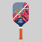 Shark Society Oxford Gameday Red & Blue Pickleball Paddle with vibrant design and comfortable grip.