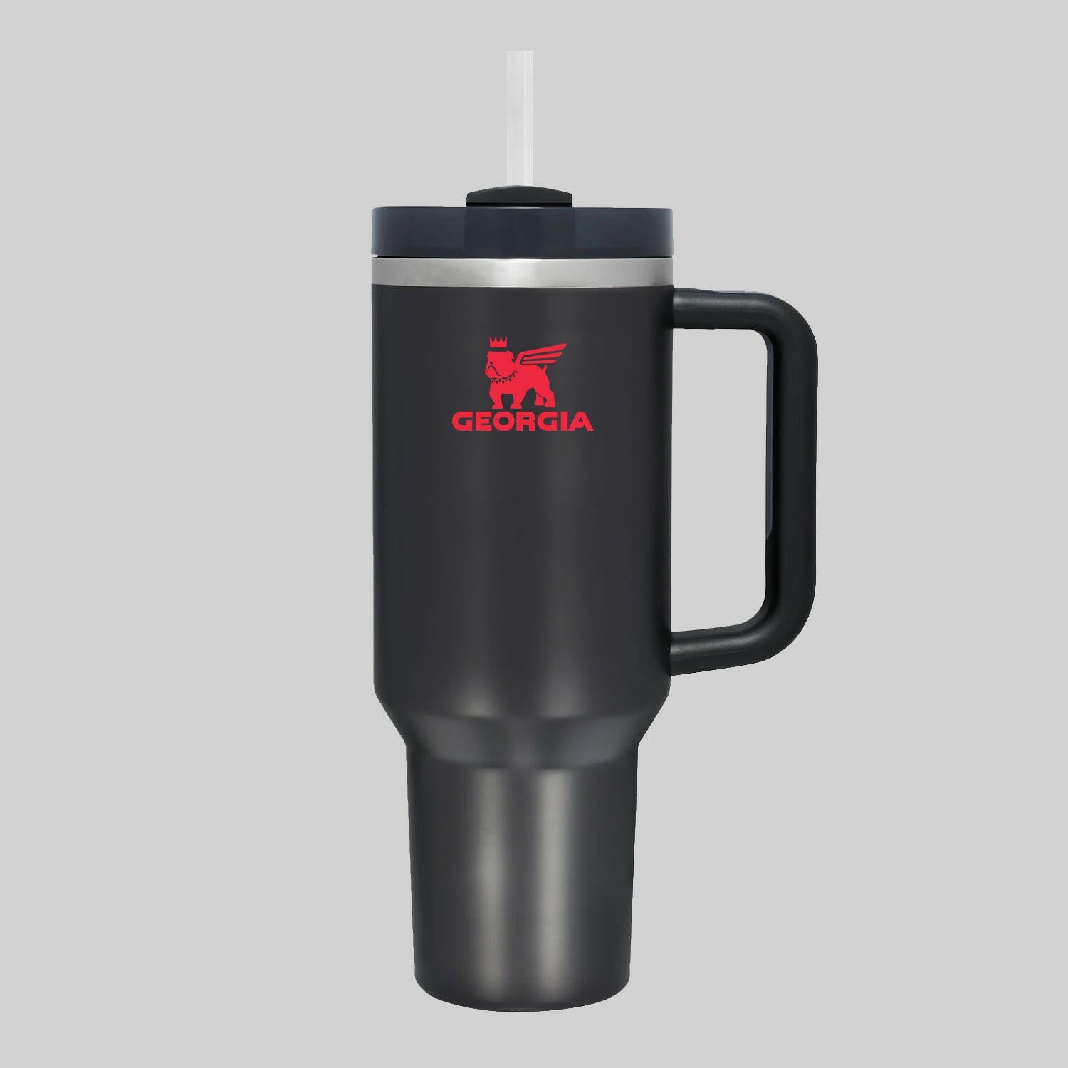 University of Georgia 40oz. Tumbler with Handle and Straw - Black